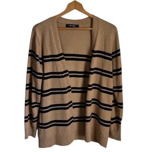 E6-  brown w/ black stripes cardigan Chloe + jasmine Large L